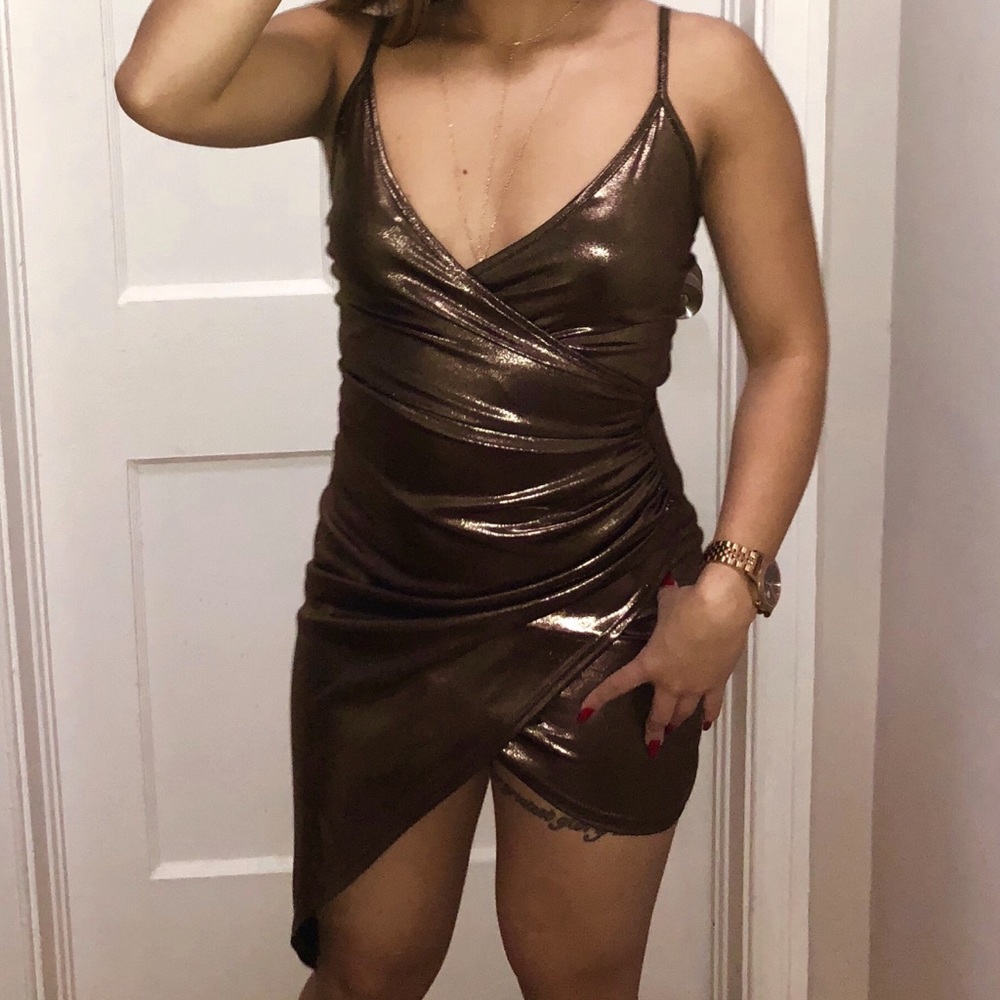 Bronze mini dress